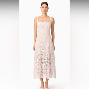 ELLIATT Jasmine A-Line Midi Dress in Purple & Beige (NEW with tags)